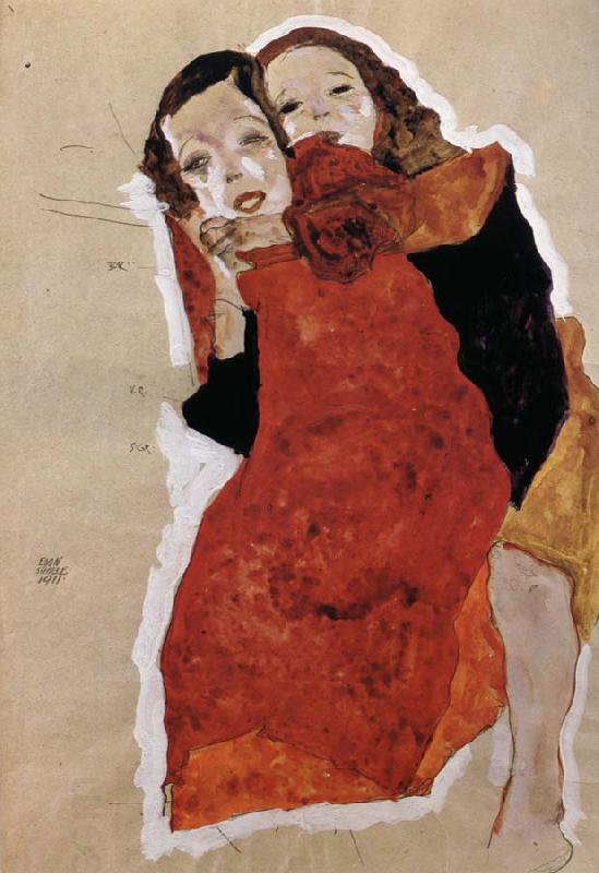 Egon Schiele Two Girls China oil painting art